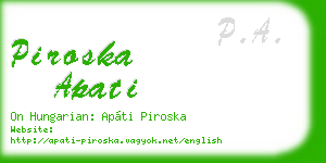 piroska apati business card