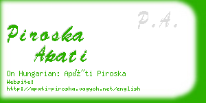 piroska apati business card